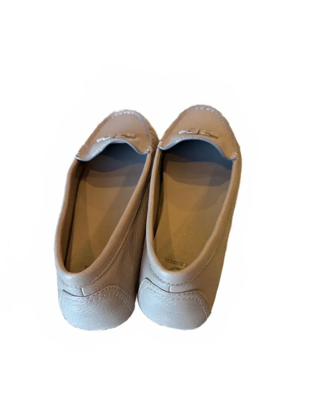 Tory Burch Lowell Tumbled Leather Drivers Loafers Tan Size 8.5